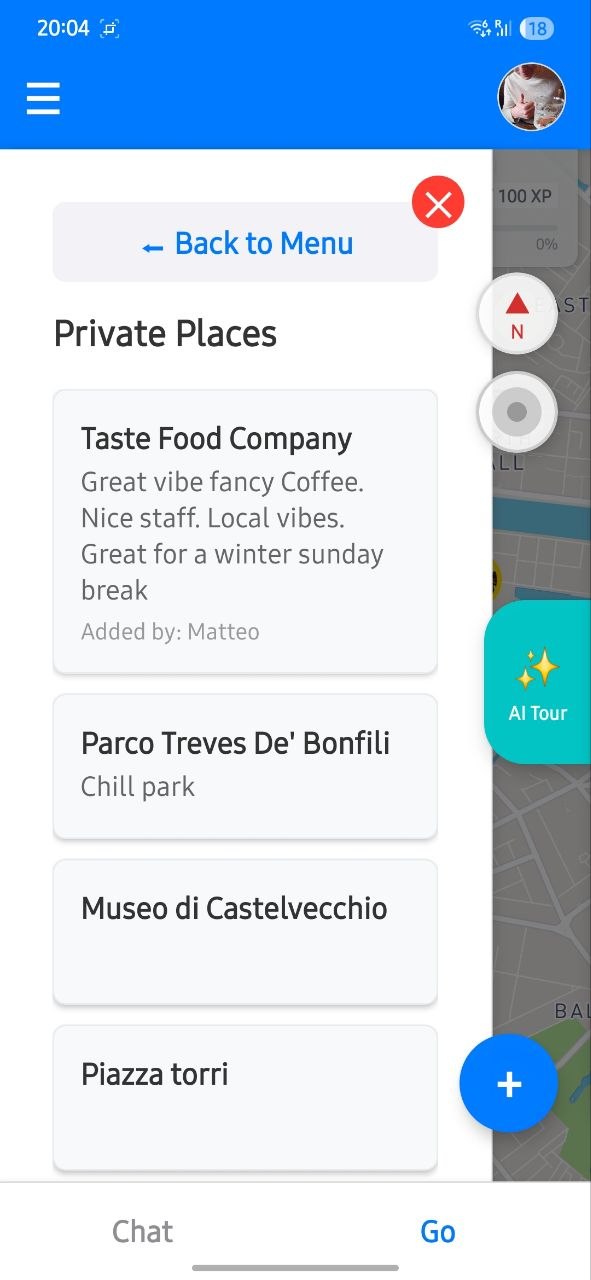 View private places list