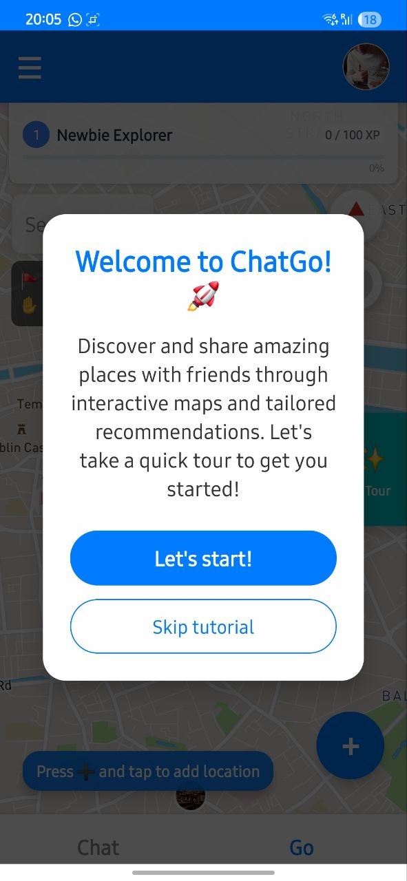 In-app tutorial option