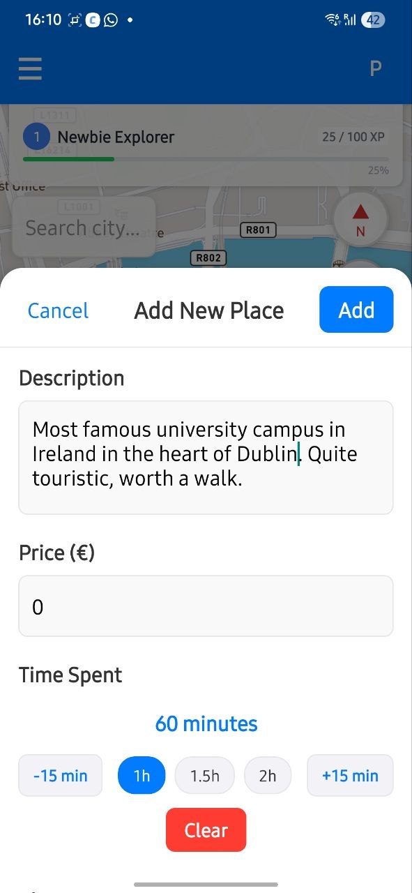 Place details form screen