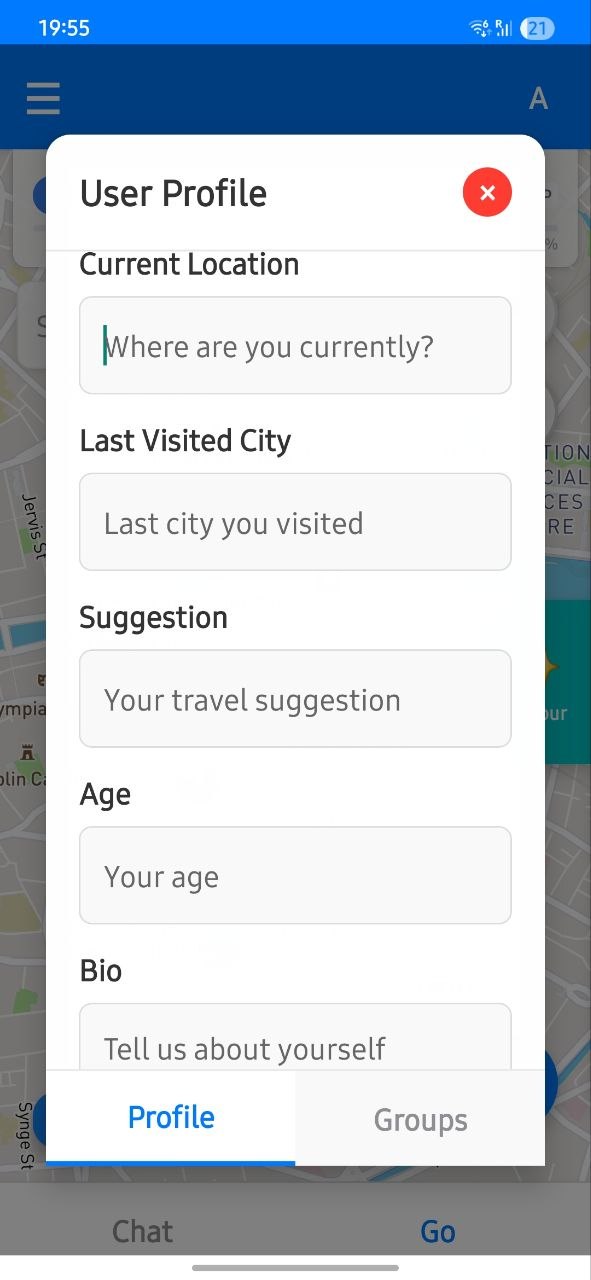 Profile information screen